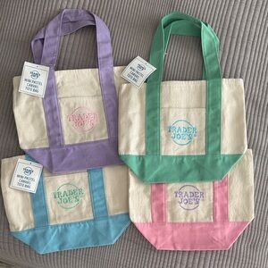 Trader Joe’s Mini Pastel Tote Bundle NWT